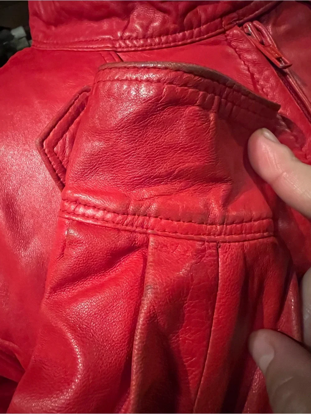 Vintage 1980’s Giotti red leather Michael Jackson Thriller-esque jacket Italy